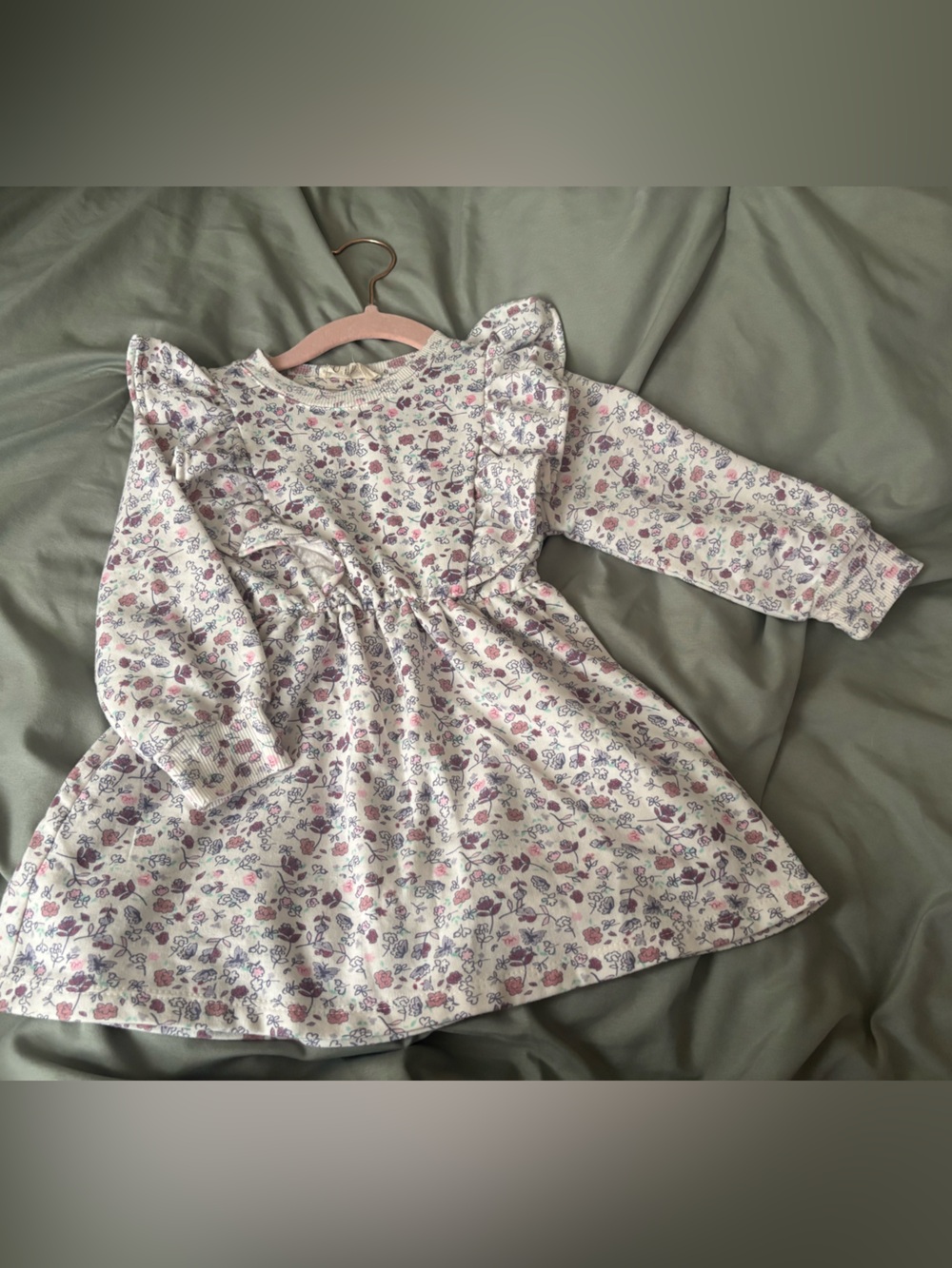 Jessica Simpson Cream Floral-Print Girls' Casual Dress